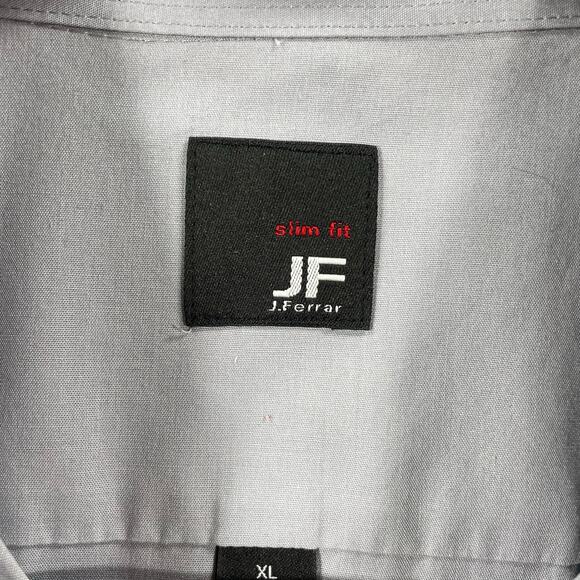 J. Ferrar Slim Fit Dress Shirt Men's XL 17-17.5 34-35 Gray Business Formal READ - Picture 6 of 13